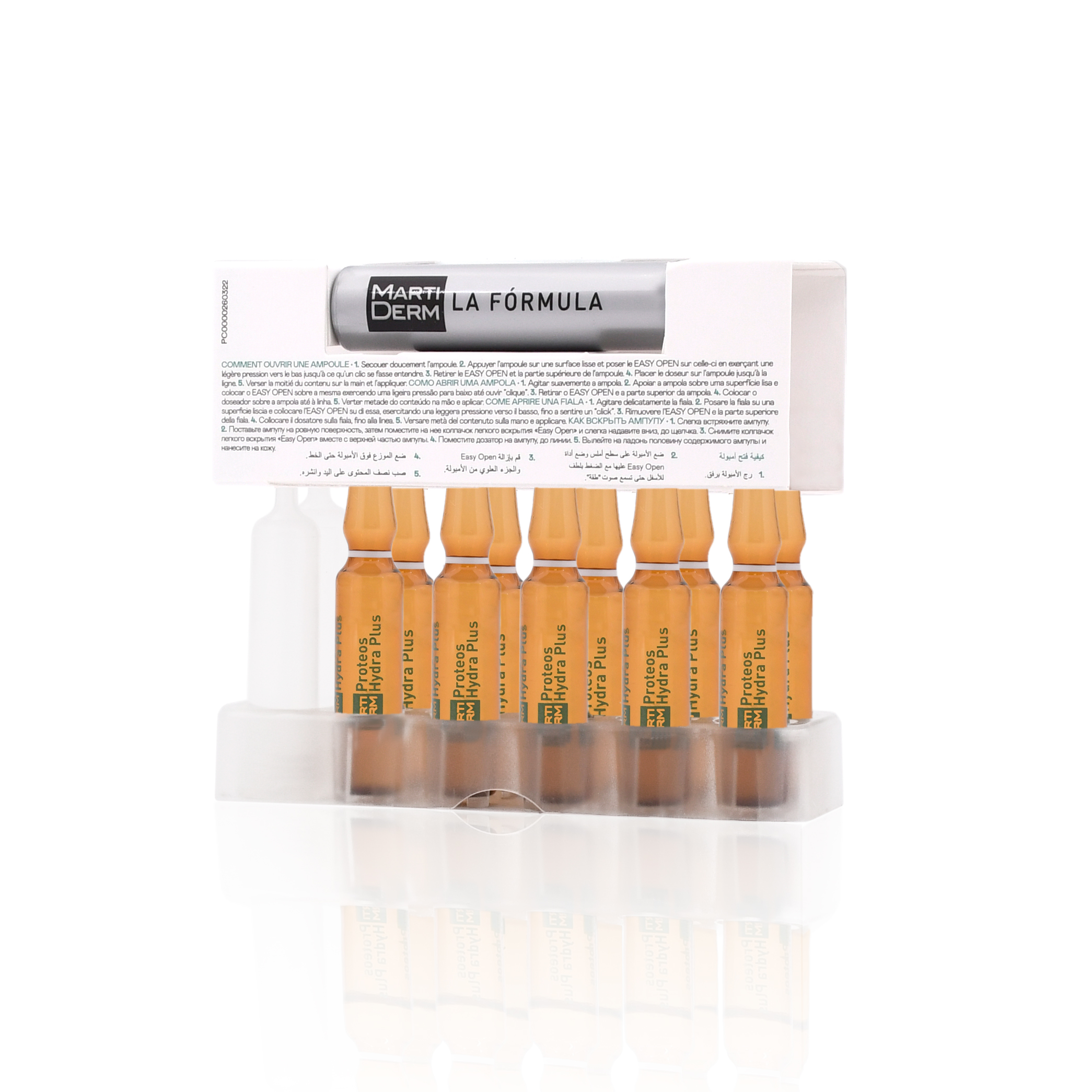 MARTIDERM DRĖKINAMOSIOS IR STANGRINAMOSIOS AMPULĖS VEIDUI PROTEOS HYDRA PLUS, 10 VNT.