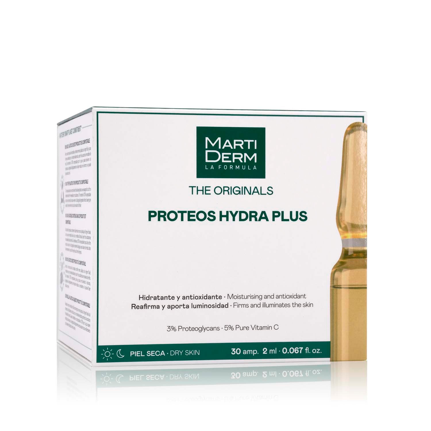 MARTIDERM DRĖKINAMOSIOS IR STANGRINAMOSIOS AMPULĖS VEIDUI PROTEOS HYDRA PLUS, 30 AMP.