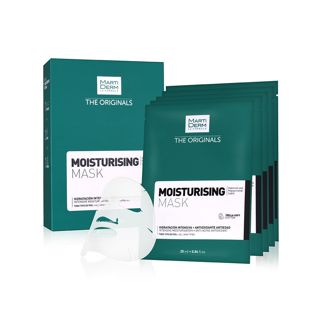 MARTIDERM DRĖKINAMOJI VEIDO KAUKĖ MOISTURISING MASK. 25 ML X 10 VNT.