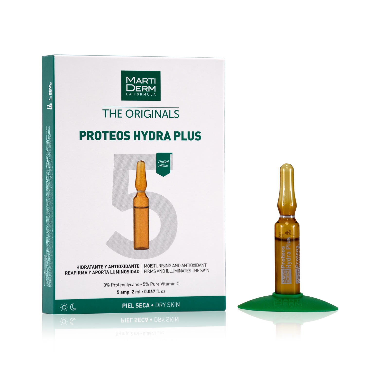 MARTIDERM DRĖKINAMOSIOS IR STANGRINAMOSIOS AMPULĖS VEIDUI PROTEOS HYDRA PLUS, 5 VNT.